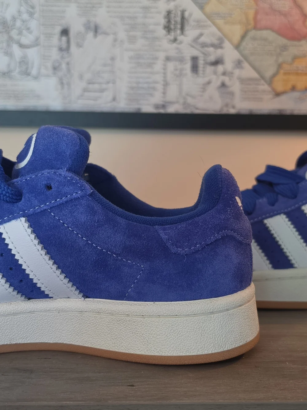 Adidas Blue Suede Sneakers with White Stripes